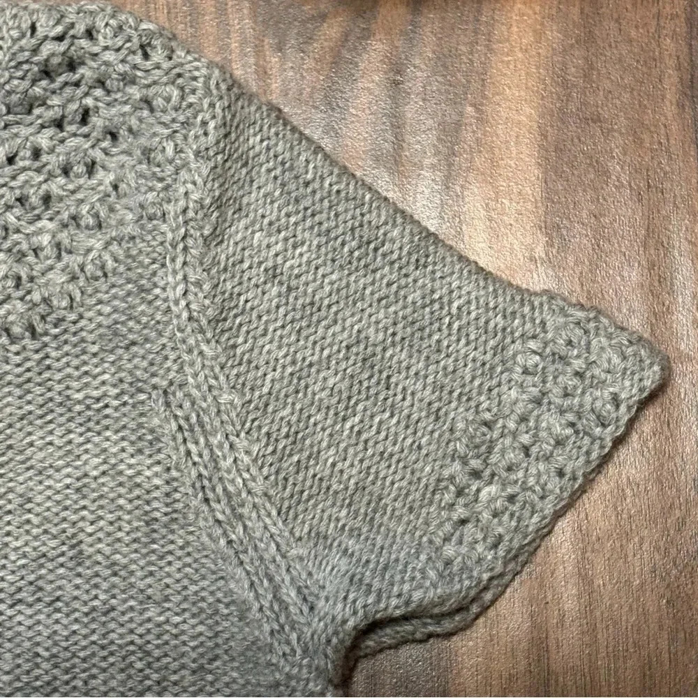 American Eagle Gray Solid Short Sleeve Sweater Wo… - image 4